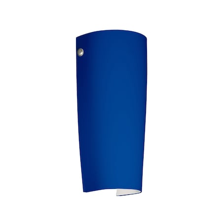 Besa Lighting Tomas Wall Sconce, Cobalt Blue Matte, Satin Nickel Cap Finish, 1x8W LED 7041CM-LED-SN